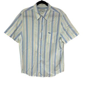 Vintage 90's Guess Mens Multicolor Stripe Short Sleeve Button Up Shirt Sz Large‎